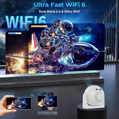 APEC 360 Home Projector 4K hard decoding WIFI BT up to 100 inch - Retail & Event Display - projection effect or use-case view