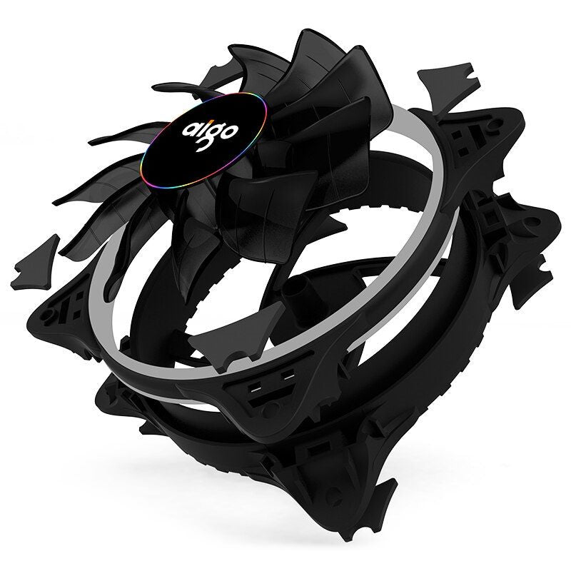 120mm 12V RGB PC Case Fan with 4-Pin Connector - label, connector and cable detail