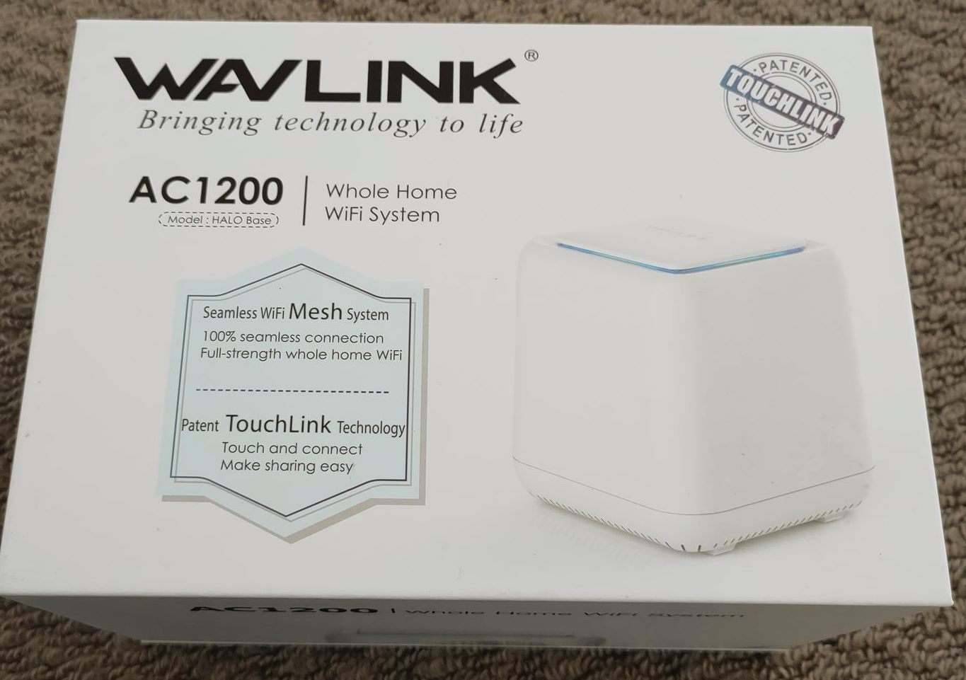 WAVLINK AC1200 Mesh Extender Satellite Module YN-8562 - 1 Pack - box, label or specification detail
