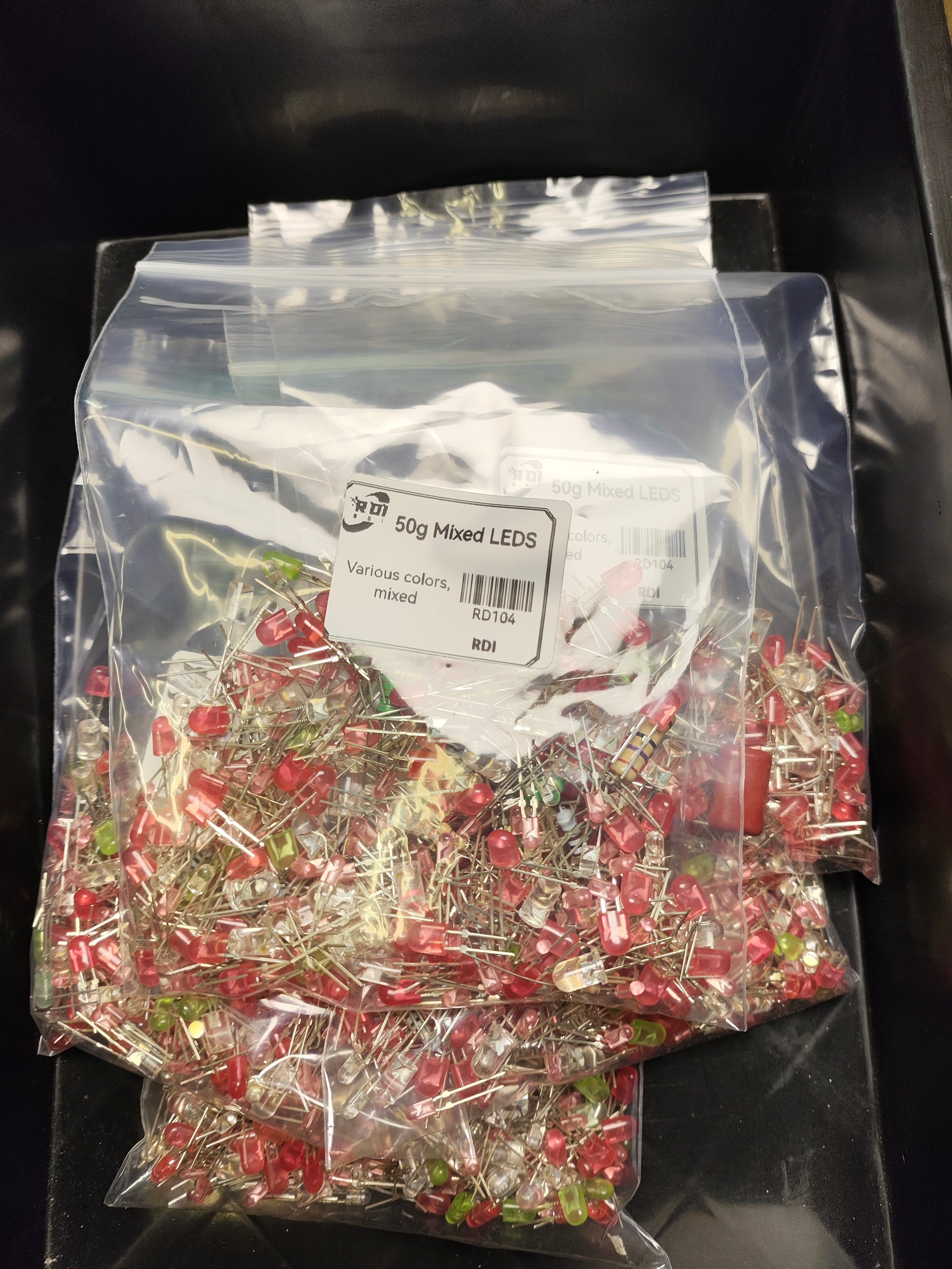 AEPC 50g Mixed LEDs Grab Bag (Through-Hole, Various Colours) - main product photo