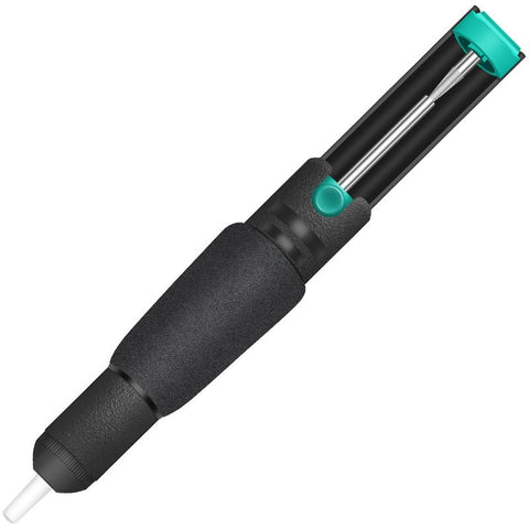Manual Solder Sucker - Double-Ring Anti-Slip Aluminium Desoldering Pump - Electronics Repair Essential - open kit or main tool view