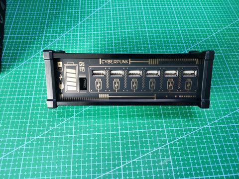 Cyberpunk 6-Port USB Power Hub - Type-C Desktop Charging - connector detail