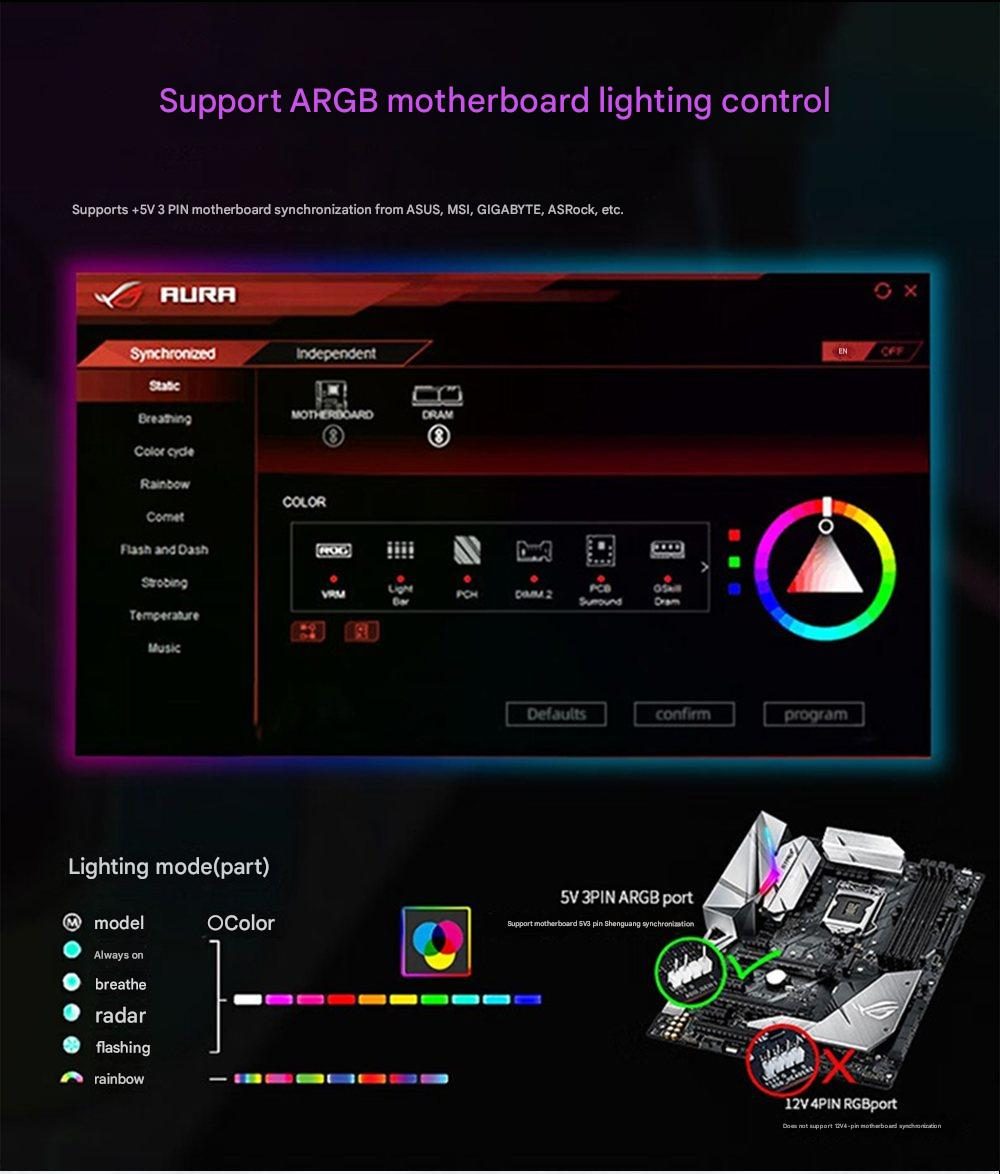 AEPC O3 PRO ARGB 120mm Infinity Mirror Fan - additional detail photo 5