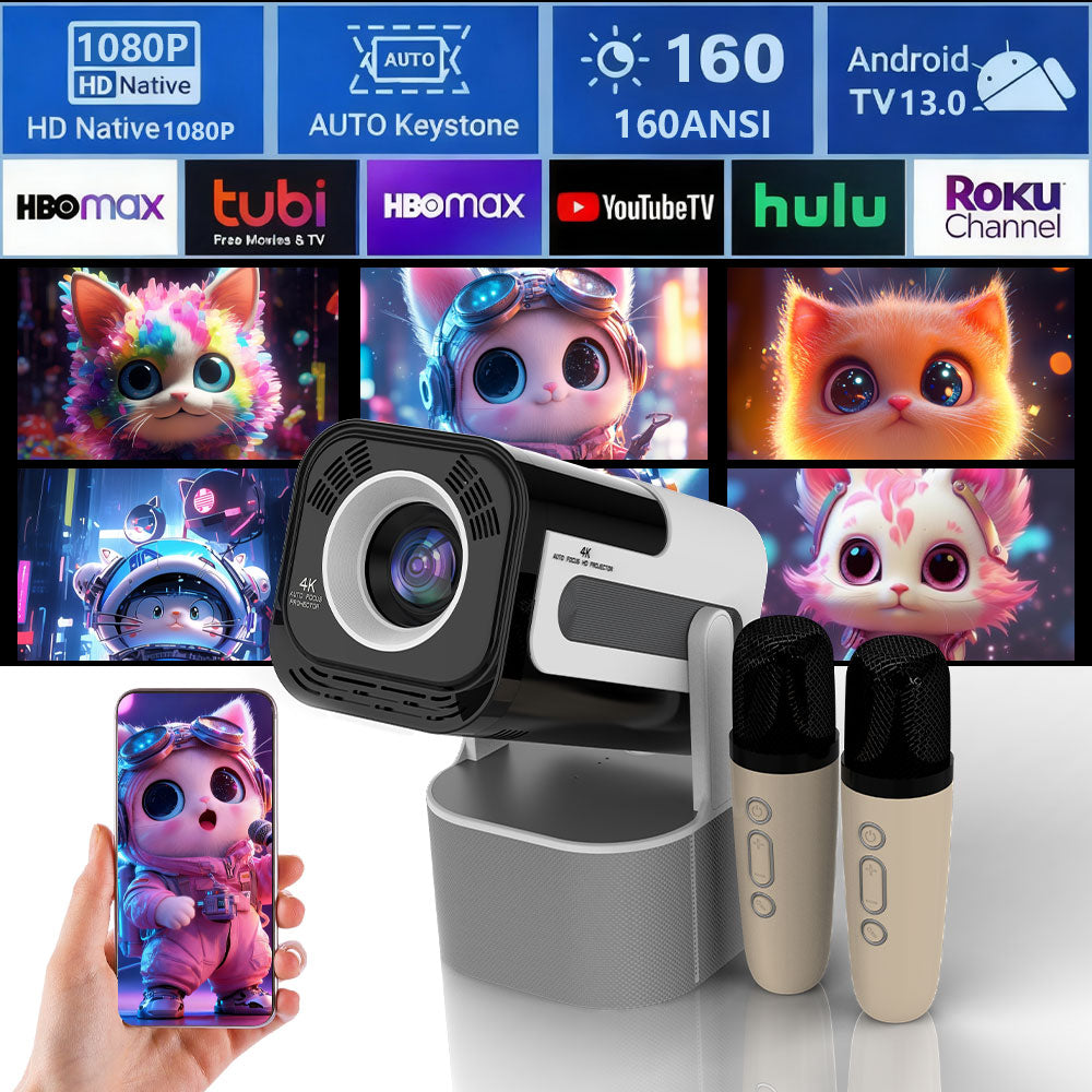 APEC KTV Karaoke Home Theater Projector Up To 130 inch - Retail & Event Display - projection effect or use-case view