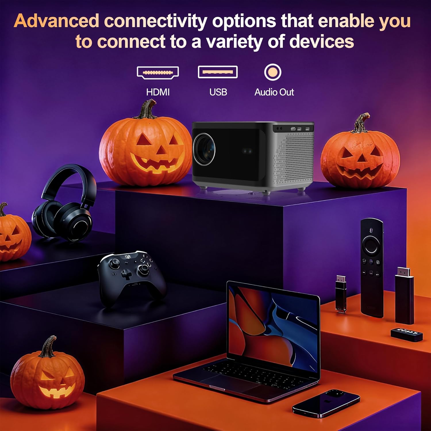 APEC A540 PRO Home Projector 4K hard decoding WIFI BT up to 130 inch - Retail & Event Display - additional detail photo 6