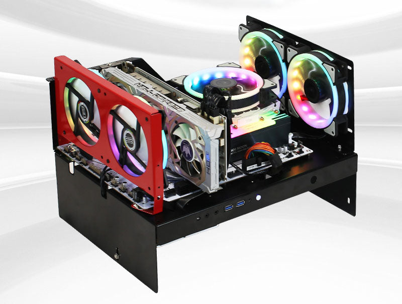 Repair PC Test bench Open Frame With USB 3.0 power button Audio - connector or module detail