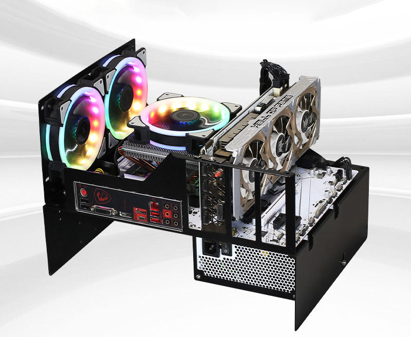 Repair PC Test bench Open Frame With USB 3.0 power button Audio - label and capacity detail