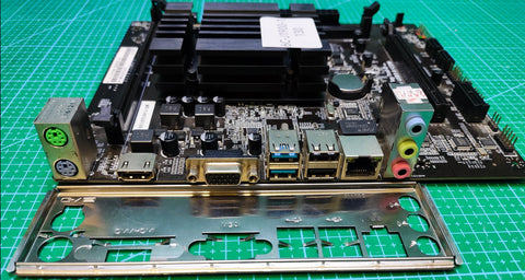 Intel Celeron J1900 CPU + Motherboard Low-Power Combo - Tested Refurbished Board - rear ports and connector detail