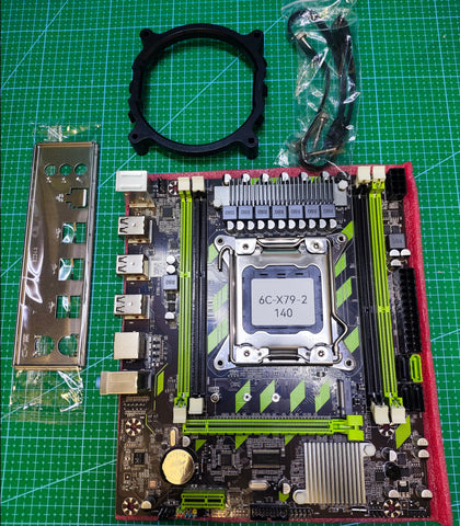 INTEL X79 Motherboard LGA 2011 i7 / XEON - Tested Refurbished Board - full board and I/O shield view