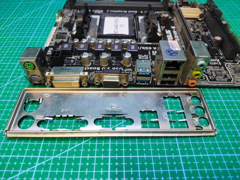 ASUS A68H Motherboard AMD FM2 / FM2+ A58 A88 A78 A68 - Tested Refurbished Board - rear ports and connector detail