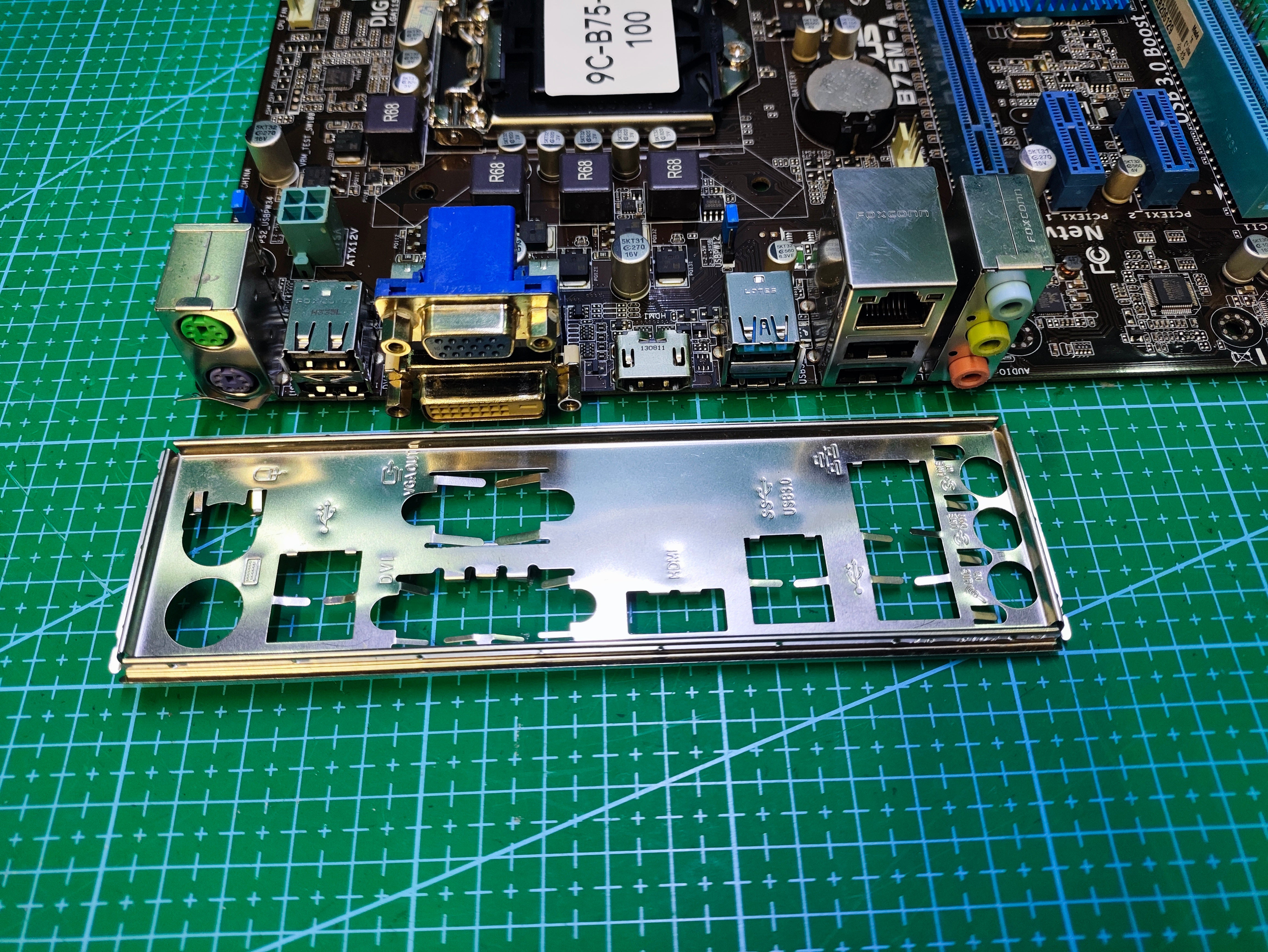 ASUS B75 Motherboard LGA 1155 Intel 2nd 3rd Gen - Refurbished 90-Day Warranty - rear ports and connector detail