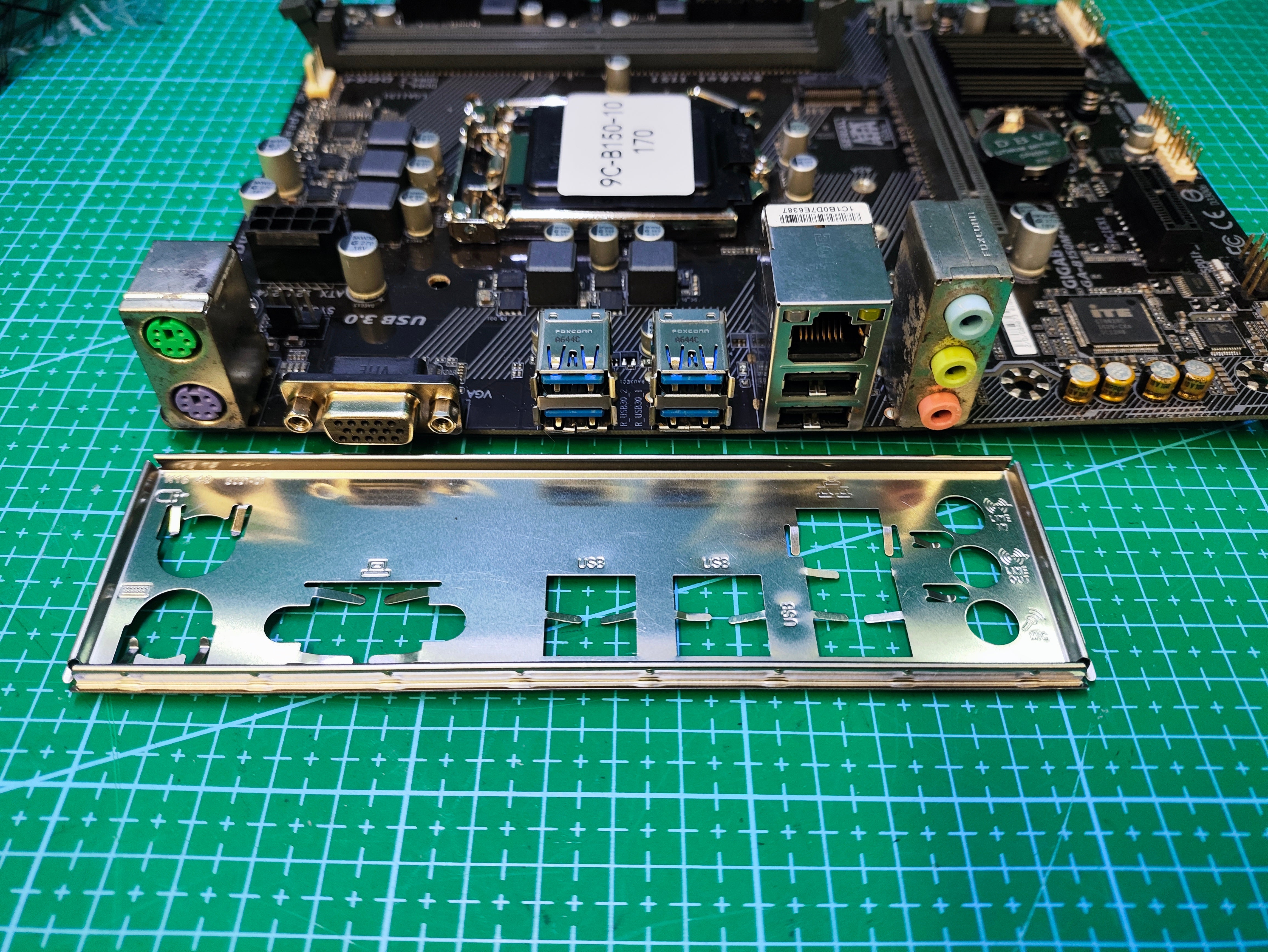 GIGABYTE B150 Motherboard LGA 1151 Intel 6th 7th Gen - Refurbished 90-Day Warranty - rear ports and connector detail