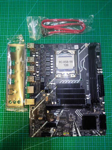 INTEL X58 Motherboard LGA 1366 i7 / XEON - Tested Refurbished Board - full board and I/O shield view
