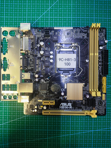 ASUS H81 Motherboard LGA 1150 Intel 4th 5th Gen - Refurbished 90-Day Warranty - full board and I/O shield view