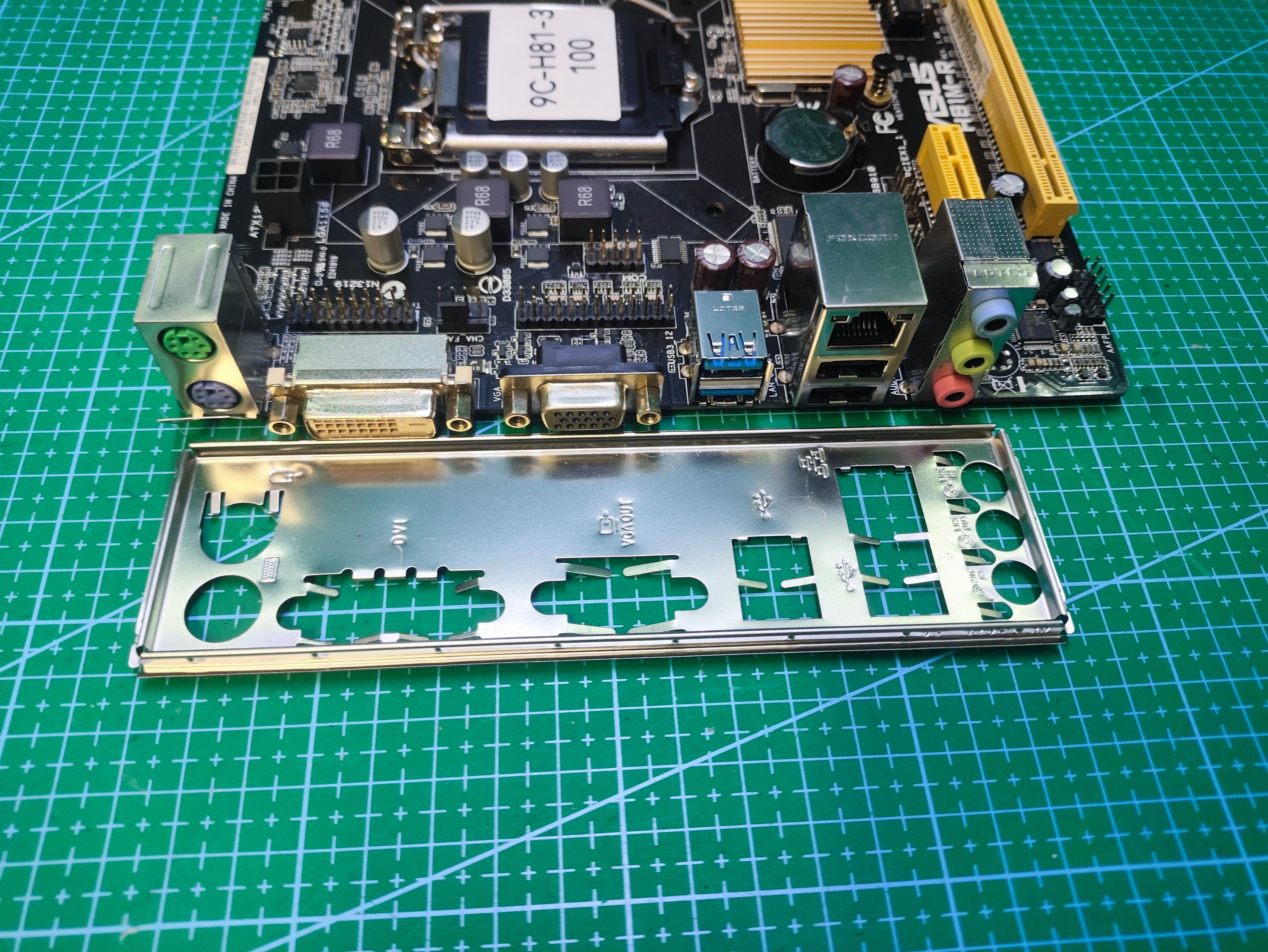 ASUS H81 Motherboard LGA 1150 Intel 4th 5th Gen - Refurbished 90-Day Warranty - rear ports and connector detail