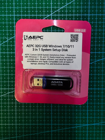 AEPC Windows Installation Drive Windows 7 / 10 / 11 USB Bootable Drive - detail photo
