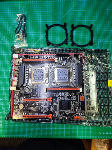 X79 Dual CPU Motherboard LGA2011 DDR3 ECC for E5 / V2 CPUs - Tested Refurbished Board - rear ports and connector detail