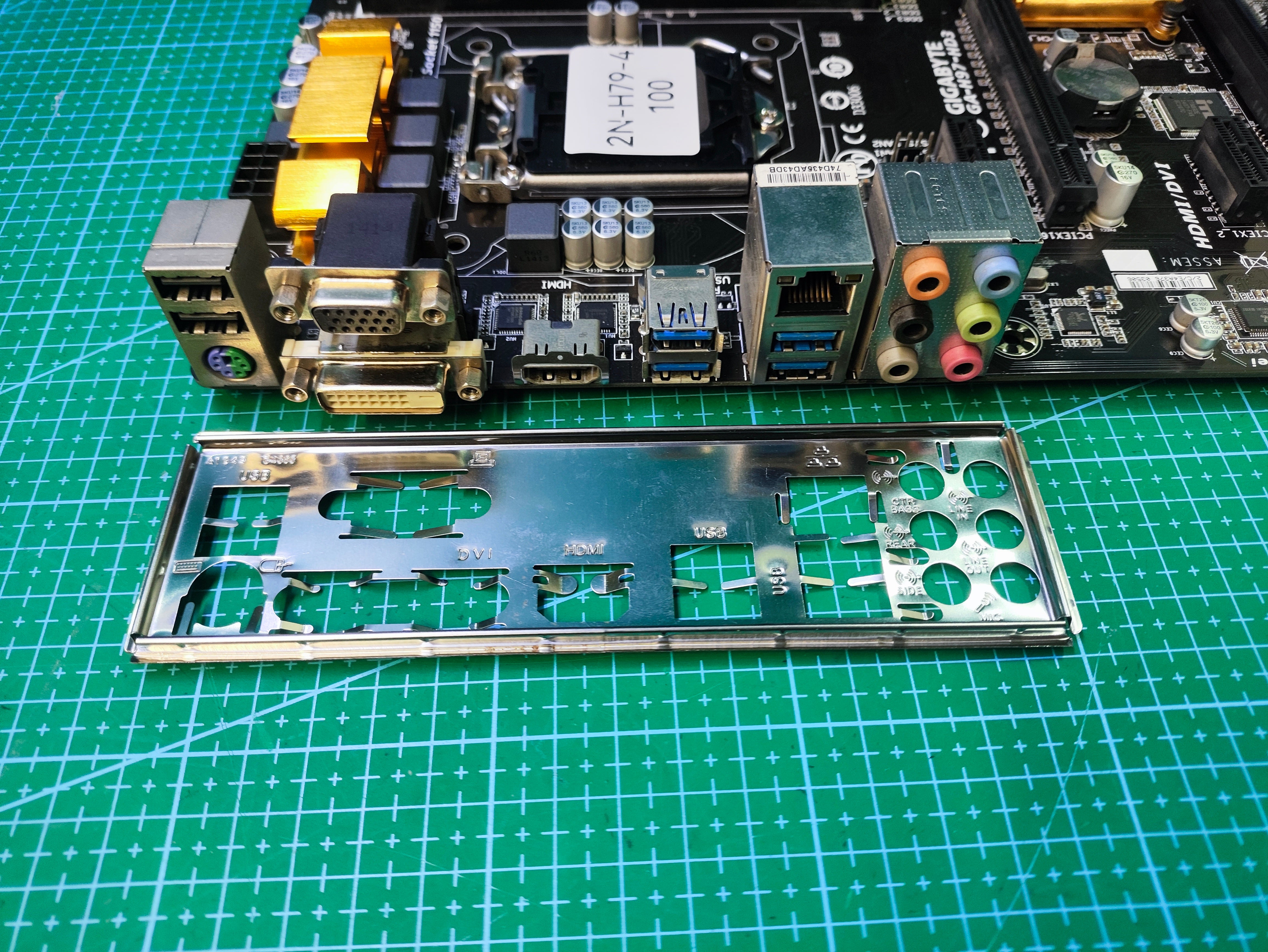 GIGABYTE H97 Motherboard LGA 1150 Intel 4th 5th Gen - Refurbished 90-Day Warranty - rear ports and connector detail