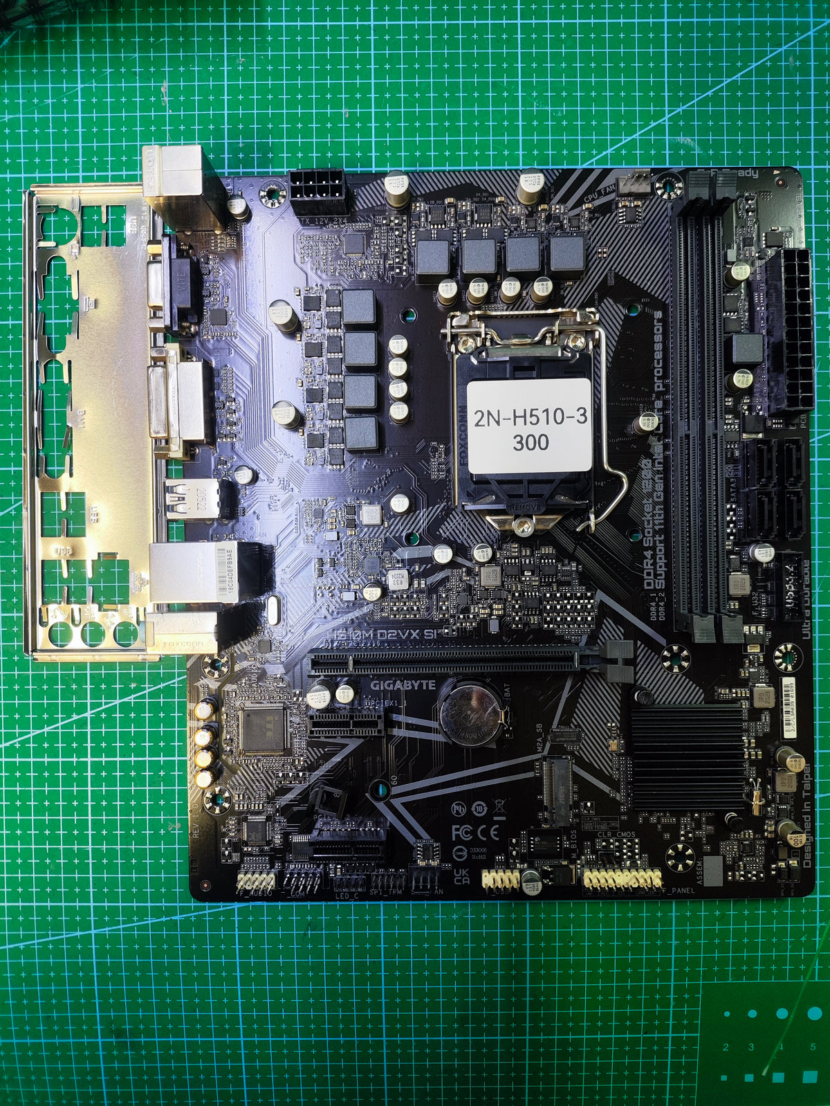 GIGABYTE H510 Motherboard LGA 1200 Intel 10th 11th Gen - Refurbished 90-Day Warranty - full board and I/O shield view
