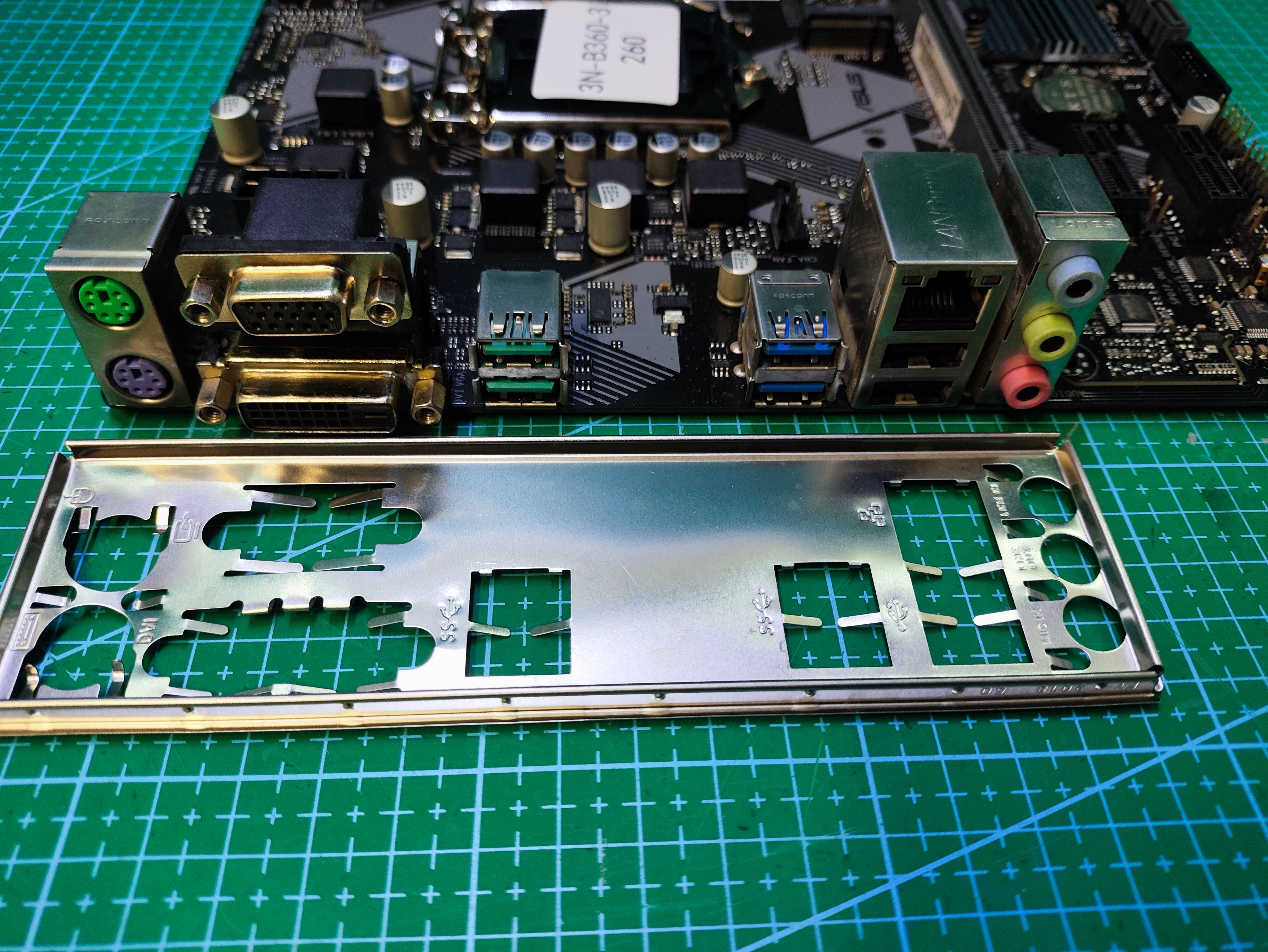 ASUS B360 Motherboard LGA 1151 Intel 8th 9th Gen - Refurbished 90-Day Warranty - rear ports and connector detail