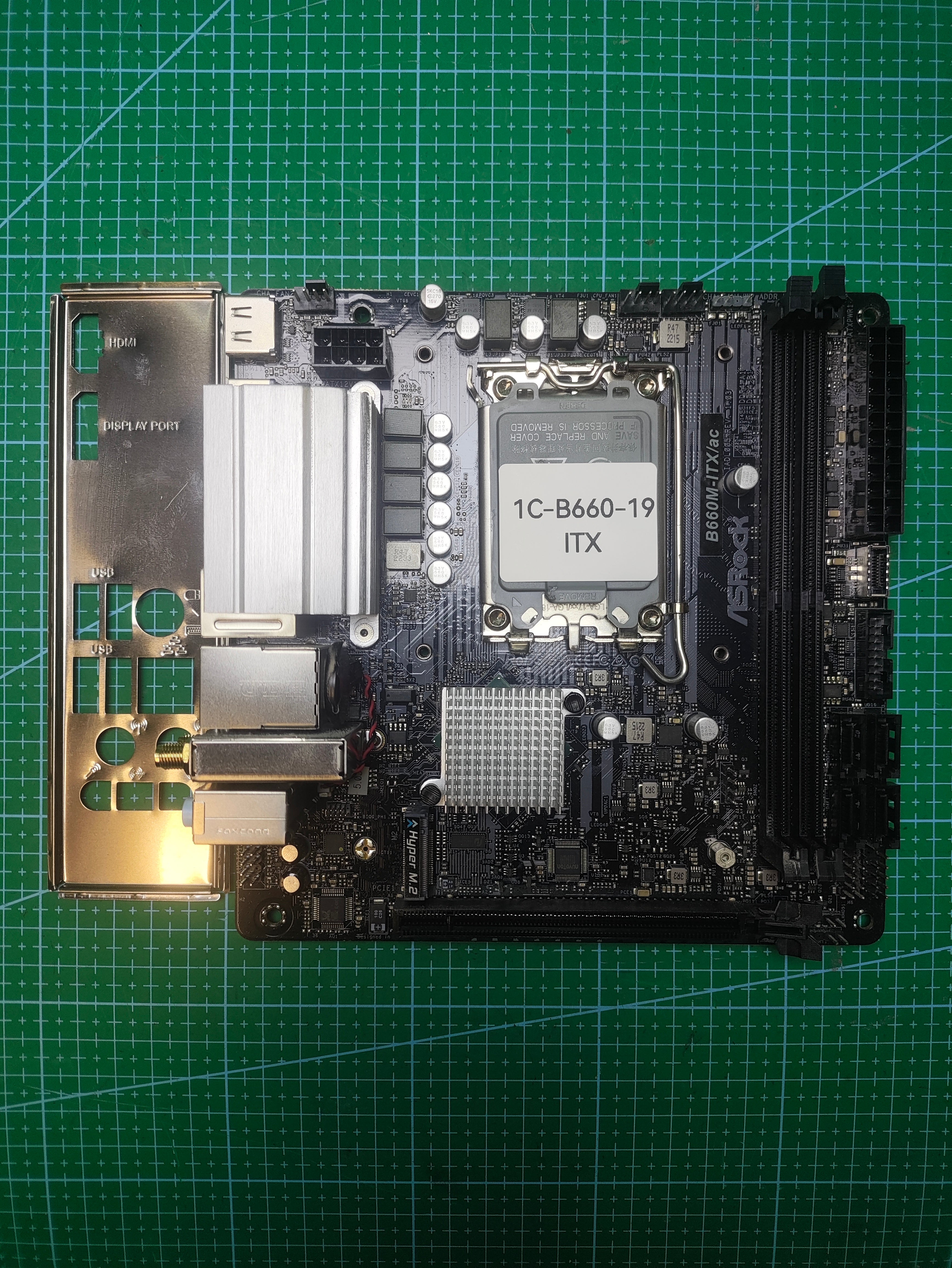 ASRock B660 Motherboard LGA 1700 Intel 12th 13th 14th Gen - Refurbished 90-Day Warranty - full board and I/O shield view