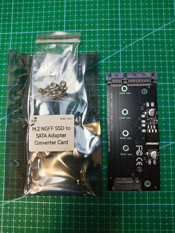 M.2 NGFF SSD to 2.5 SATA Adapter Converter Card - label and capacity detail