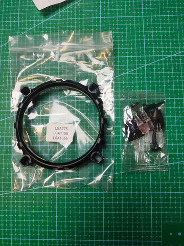 Intel CPU Cooler Bracket LGA 775 1150 1155 1366 - full board and I/O shield view