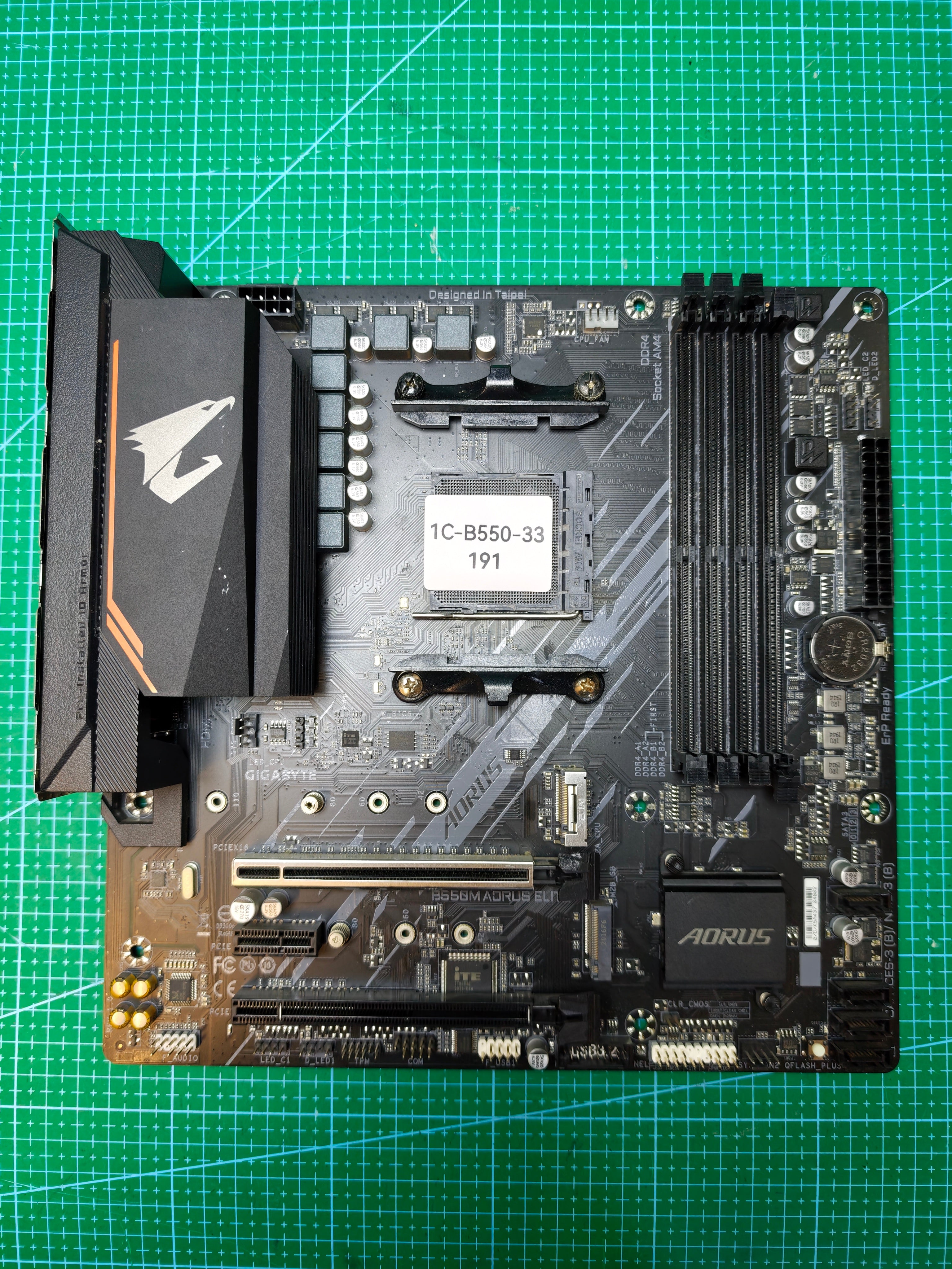 Gigabyte B550 Motherboard AMD Ryzen AM4 Socket / A520 B450 A320 - Tested Refurbished Board - full board and I/O shield view