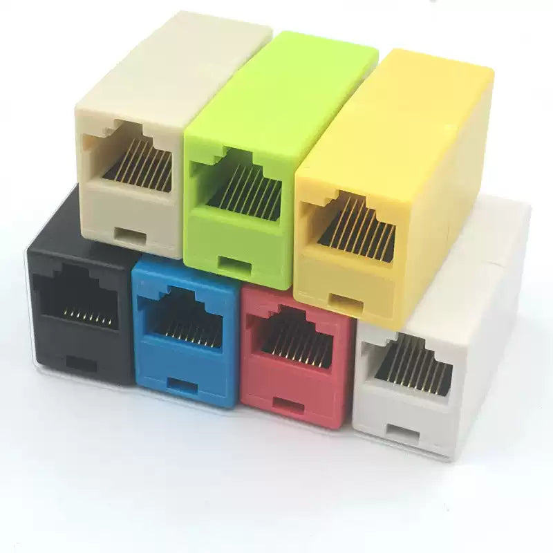 RJ45 Inline Coupler - Straight-Through Ethernet Cable Extension Connector (White) - box, label or specification detail