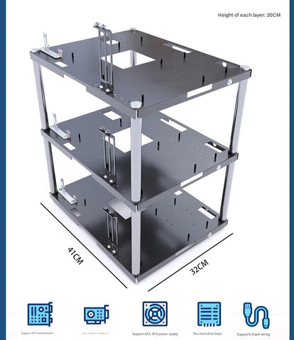 Multi-Layer Open Frame PC Case ATX MATX ITX Chassis Layer - additional detail photo 6