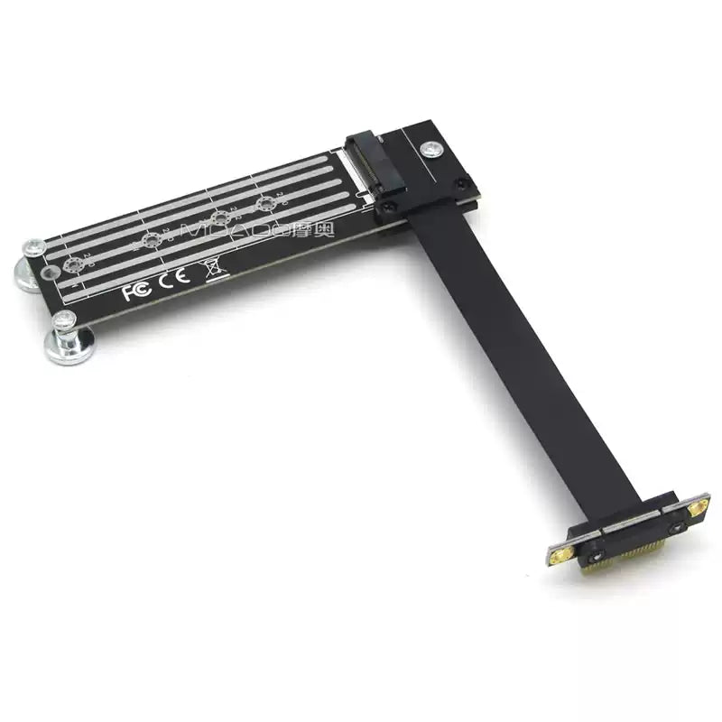 PCIe x1 to M.2 NVMe SSD Adapter Cable - PCIe 3.0 (20cm) - label and capacity detail