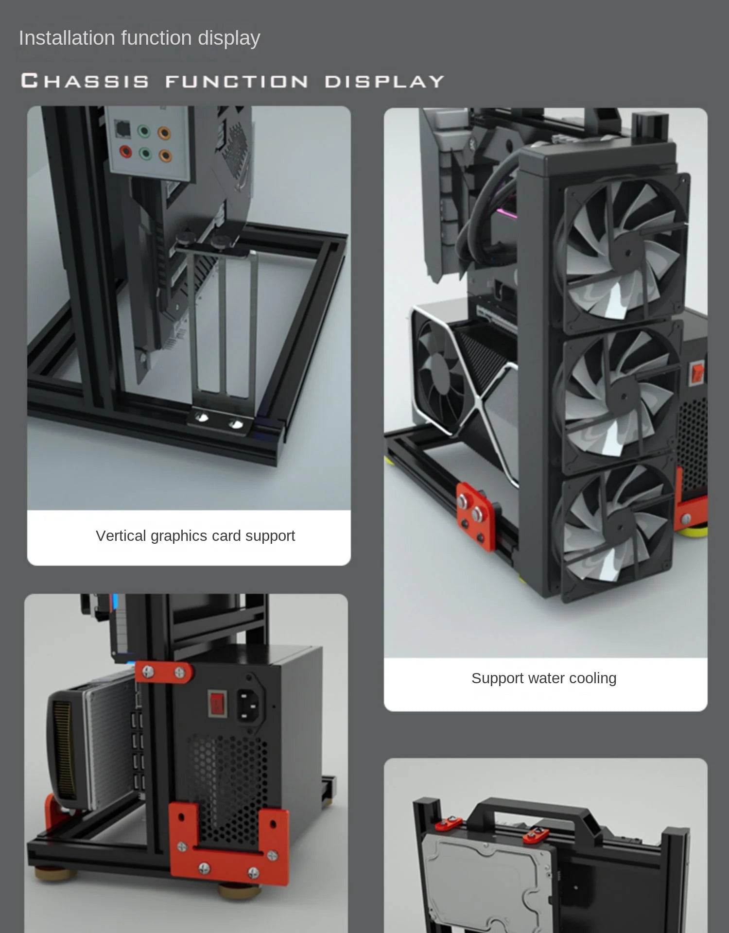 AEPC O1 Aluminum Open Desktop PC Test Bench Case - Ready for Local Pickup / Delivery - included item or label detail