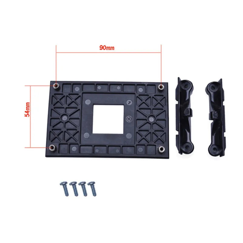 AMD AM4 CPU Cooler Bracket / Heatsink Mounting Bracket - label, connector and cable detail