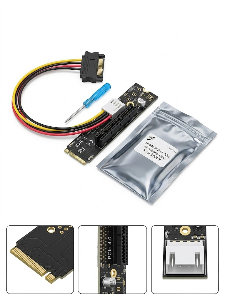 M.2 NVMe SSD to PCIe 4.0 x4 Adapter Card - main part view